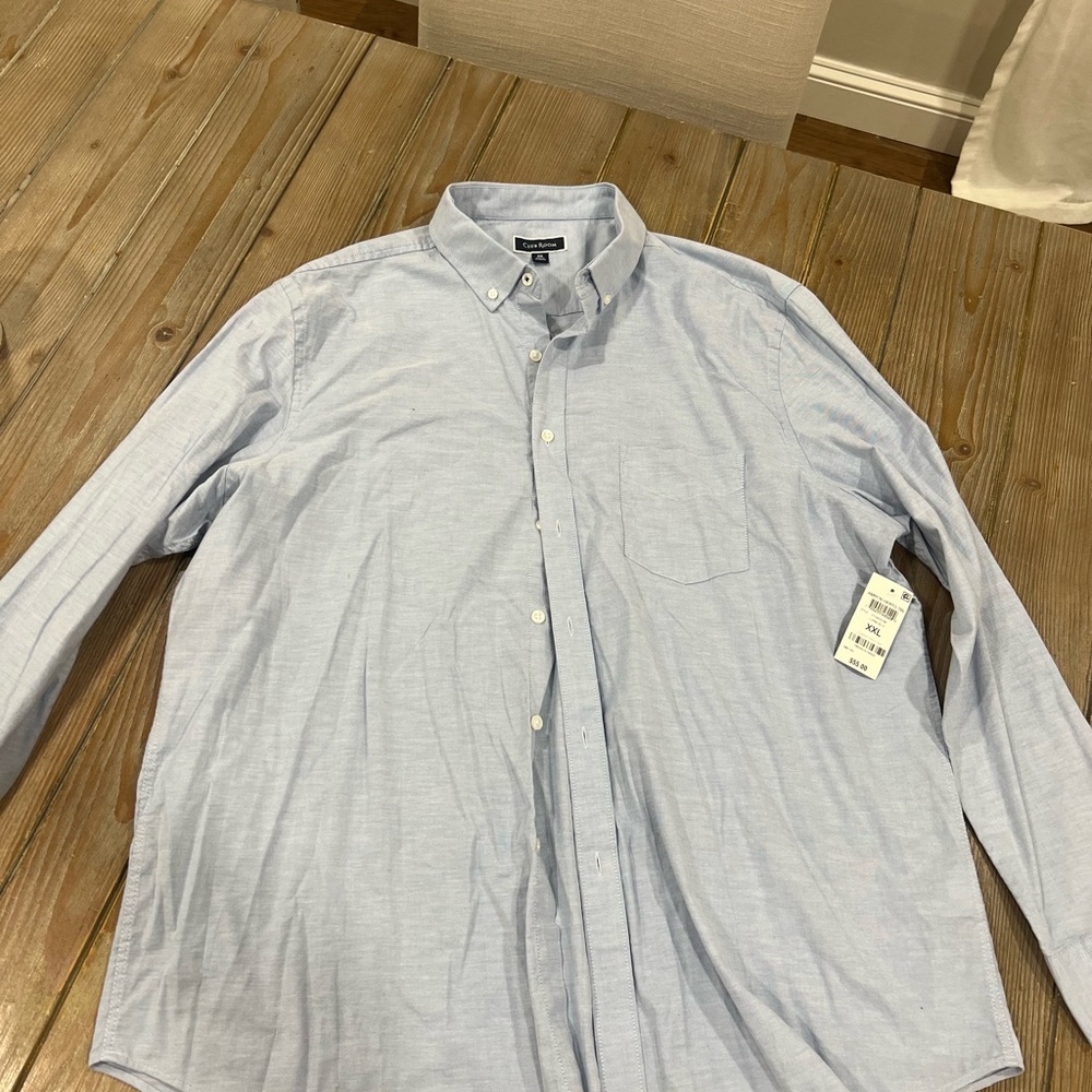 Club Room Blue Casual Button Down Shirt